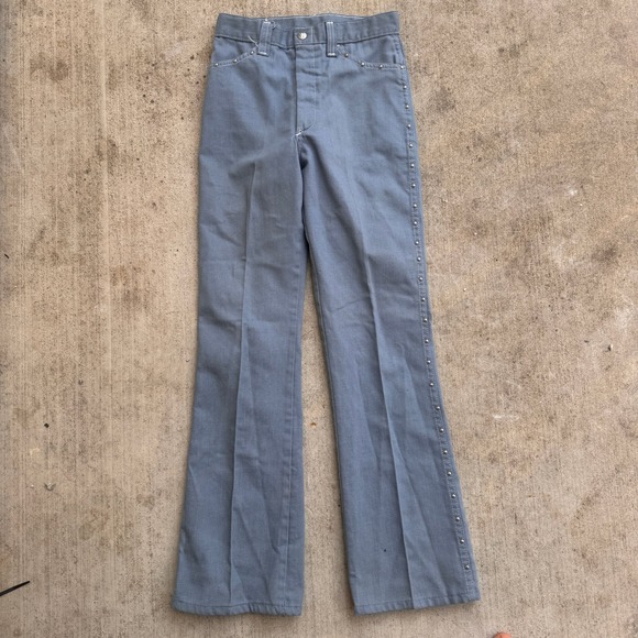 Billy the Kid Denim - Vintage Billy the Kid 70s Studded Flared Jeans Women's Blue High Waist 25x28 USA